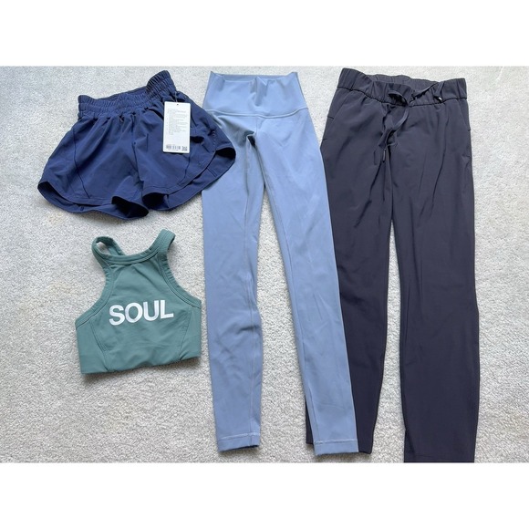 NEW & Excellent Lululemon Lot Of 4 Shorts, Leggings, Tank Bra, Pants SIZE 2 - Picture 2 of 11
